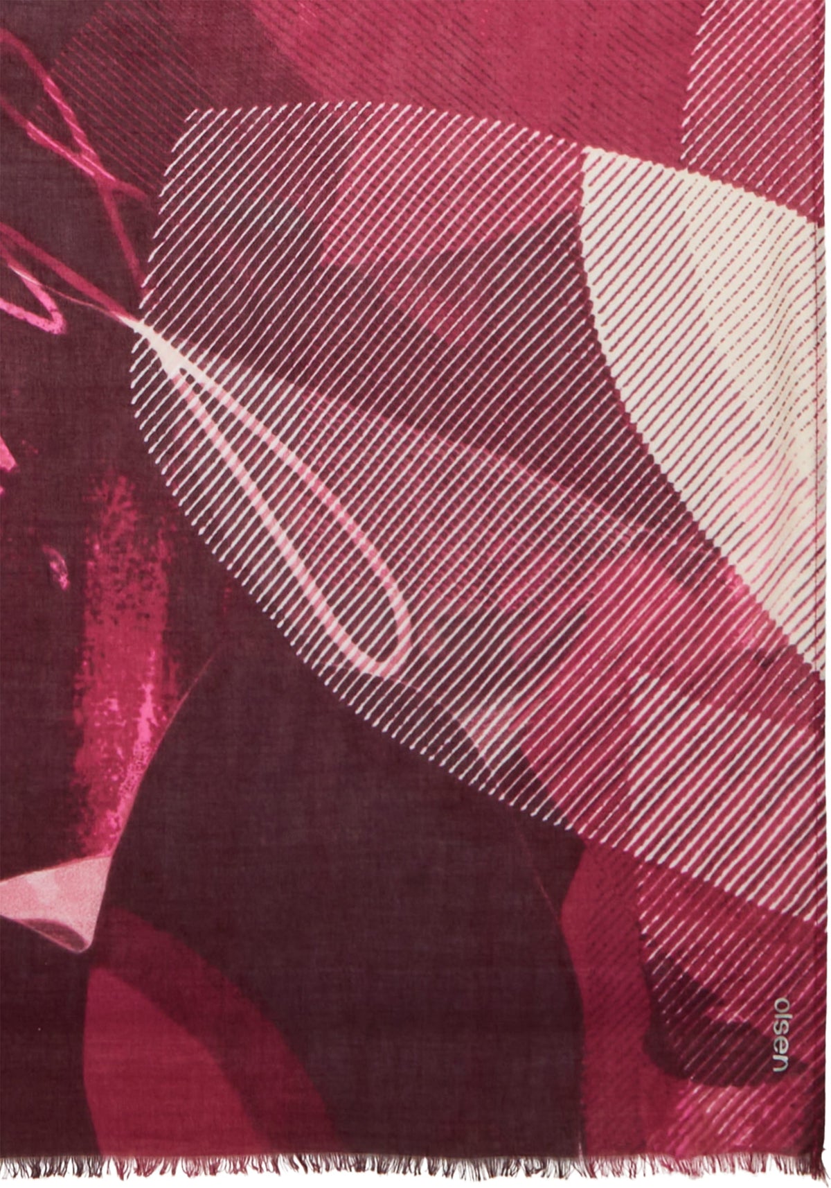 Écharpe imprimée Pannaeux avec bordure à bords effilochés