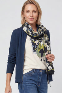 Leaf Camo & Border Print Scarf