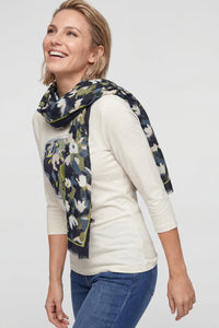 Leaf Camo & Border Print Scarf