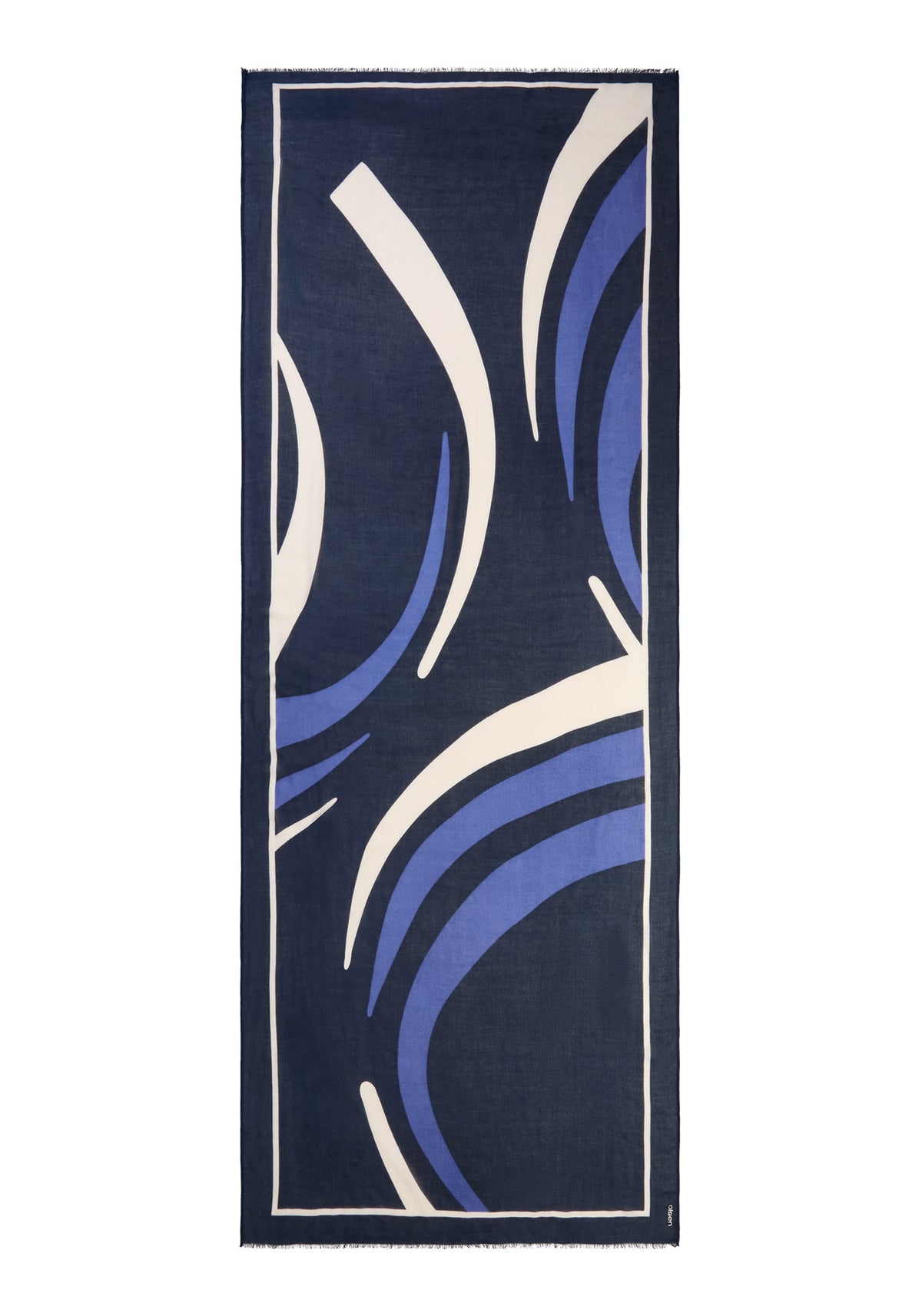Wave & Border Print Scarf
